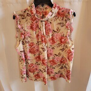 COttagecore Womens Top Size XXL Floral Romantic Ruffle‎ Coquette Victorian 17261